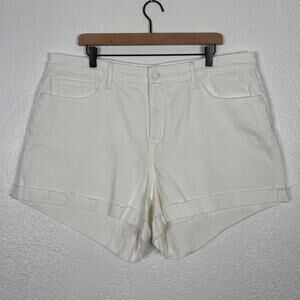 Good American White Good Girlfriend Denim Short NWOT Size 16